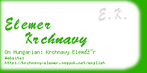 elemer krchnavy business card